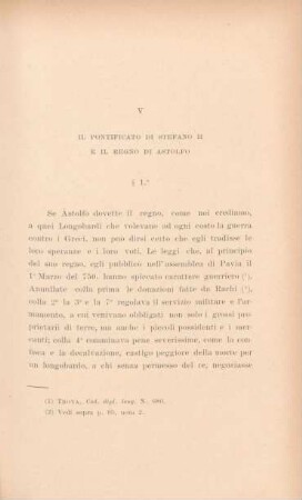 V Il pontificato di Stefano II e il regno di Astolfo