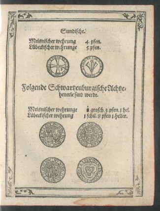 Folgende Schwartzenburgische Achtzehenerle sind werdt.