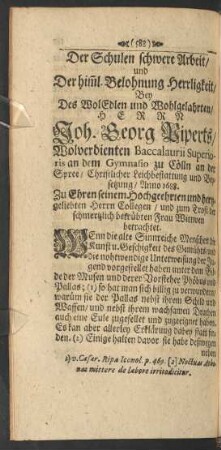 ... Bey Des ... Herrn Joh. Georg Piperts ... Leichbestattung und Beysetzung/ Anno 1688. ... betrachtet.