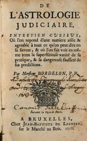 De l'Astrologie judiciaire