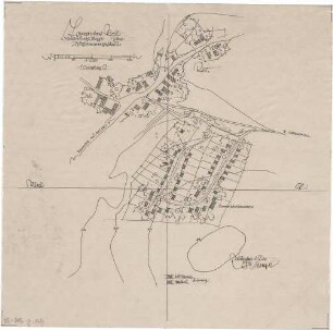 Gsaenger, Gustav; Moosburg - Langenbach (Bayern); Bebauungspläne - Bebauung zum Hörhammergelände, Vorschlag 2 (Lageplan)
