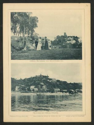 Süllberg (Blankenese) vom Bismarckstein aus.; Blankenese mit Süllberg (Elbseite).