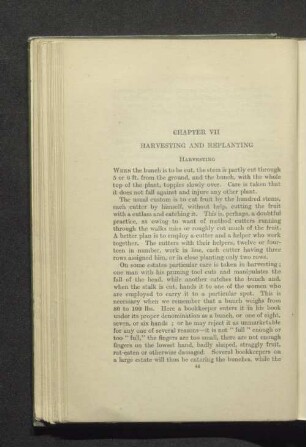 Chapter VII Harvesting and replanting