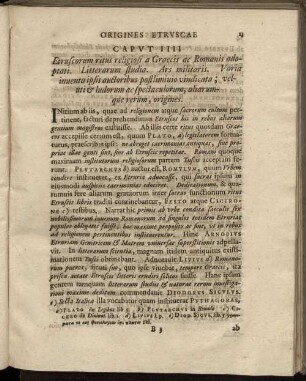Caput IIII Etruscorum ritus religiosi a Graecis ac Romanis adoptati. [...]