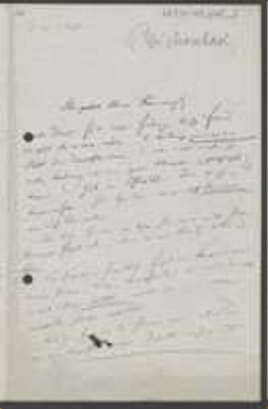 Brief von Heinrich Gustav Reichenbach an Unbekannt