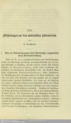 XIII. Mittheilungen aus dem akademischen Laboratorium.