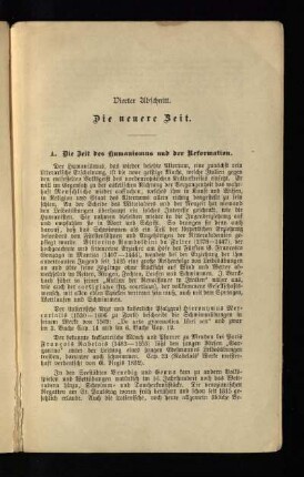 Vierter Abschnitt: Die neuere Zeit