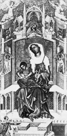 Berlin, Thronende Maria mit dem Kind. Staatliche Museen zu Berlin - Preußischer Kulturbesitz, Gemäldegalerie, Nr.: 1624, böhmisch