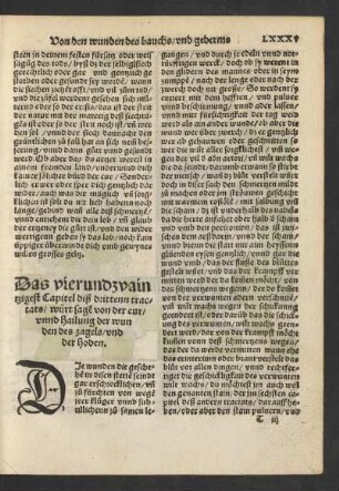 Das vierundzwaintzigest Capitel diß drittenn tractats/ würt sagen von der cur/ unnd hailung der wunden des zagels/ und der hoden.