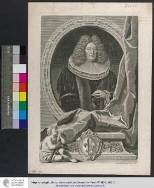 Iohann Michael Welser Ab Et In Neunhoff, Reip. Norimb: Senator / Nat. 10. Sep. Ao. 1628. Denat. 4. Feb. 1714. / I. L. Hirschmann pinx: Norimb: ; Bernard[us] Vogel Sculps. Aug. Vind.