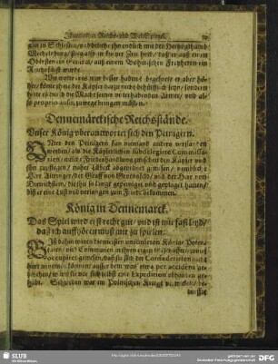 König in Dennemarck