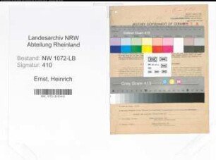 Entnazifizierung Heinrich Ernst , geb. 14.07.1898 (Obervertrauensarzt)
