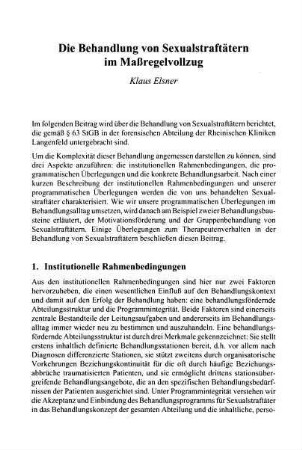 167-184, Die Behandlung von Sexualstraftätern im Maßregelvollzug