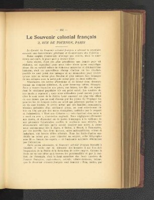 Le Souvenir colonial francais.