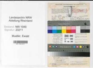 Entnazifizierung Ewald Mueller , geb. 02.05.1895 (Steuerberater)