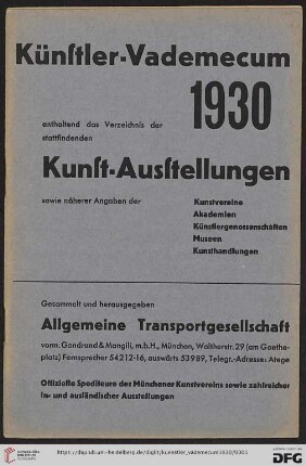 Künstler-Vademecum