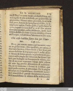 Che cosa habbia fatto Dio per l'huomo. Cap. 21.