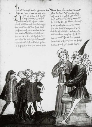 Textseite mit Illustration (Moses), Blatt 17v