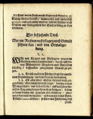 Der sechzehende Titul. - Der zwanzigste Titul.