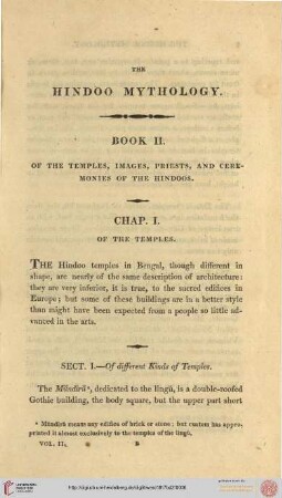 Book II: Of the Temples, Images, Priests, and Ceremonies of the Hindoos