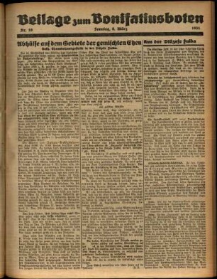 Zweite Ausgabe vom Sonntag, den 08. März 1931.