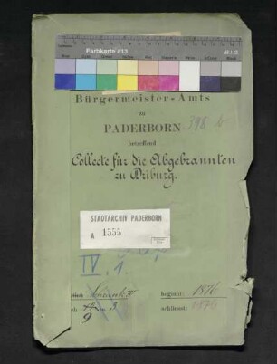 Kollekte für die Abgebrannten zu Driburg