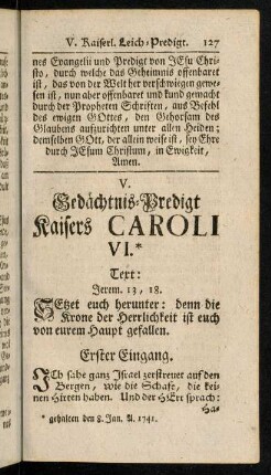 127, Setzet euch herunter: denn die Krone ...