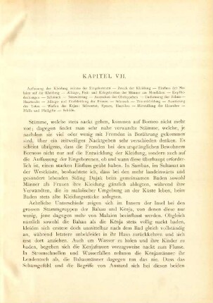 Kapitel VII. Auffassung der Kleidung seitens der Eingeborenen - ...