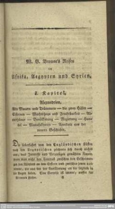 I. Kapitel. Alexandrien