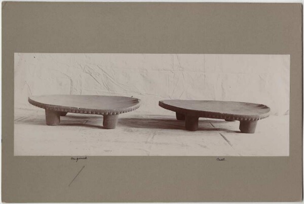 Metate. Original and cast.