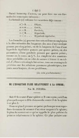 De l'involution plane relativement a la sphère.
