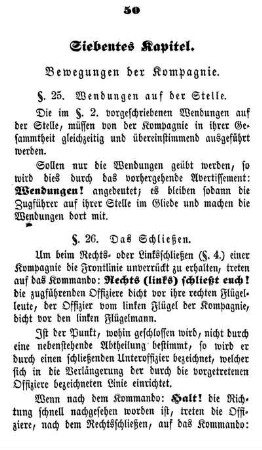 Siebentes Kapitel. Bewegungen der Kompagnie.