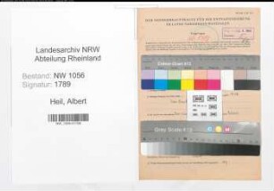 Entnazifizierung Albert Heil , geb. 19.05.1896 (Angestellter)