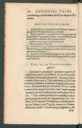 Cap. 12. De Synecdoche generis.