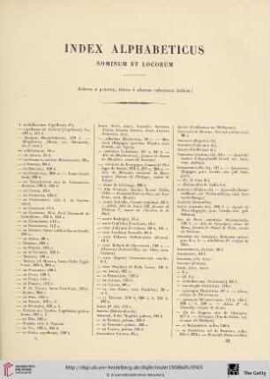 Index alphabeticus nominum et locorum