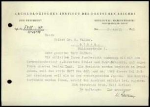 DAI Zentrale an O. Walter