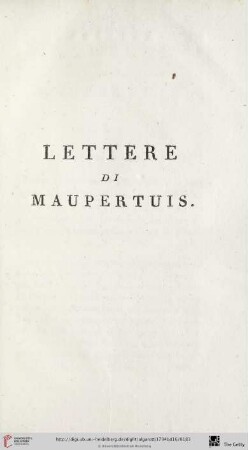 Lettere di Maupertuis
