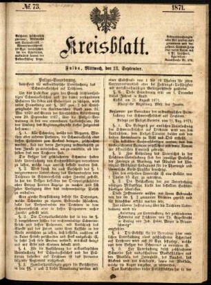 Ausgabe vom Mittwoch, den 13. September 1871.