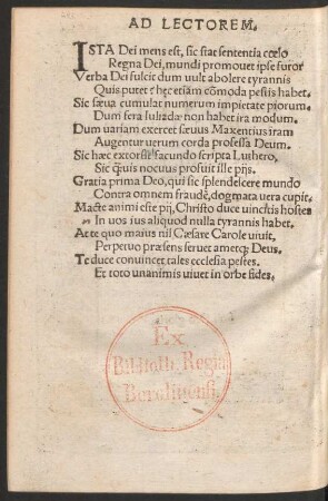 Ad Lectorem.