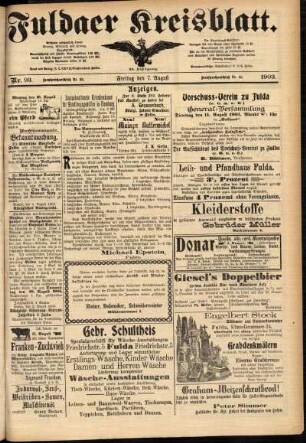 Zweite Ausgabe vom Freitag, den 07. August 1903.