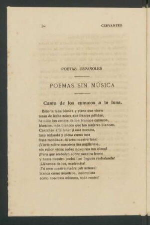 Poetas españoles : Poemas sin música