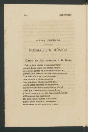 Poetas españoles : Poemas sin música