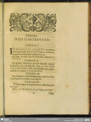 Theses Iuris Controversi