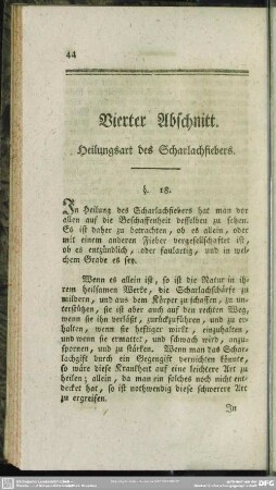 Vierter Abschnitt. Heilungsart des Scharlachfiebers