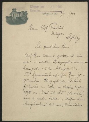 Eigenhändiger Brief mit Unterschrift