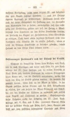 Bestimmungen Ferdinand's nach der Schlacht bei Crefeld.