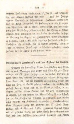 Bestimmungen Ferdinand's nach der Schlacht bei Crefeld.