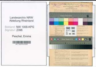Entnazifizierung Emma Peschel , geb. 05.05.1896 (Pflegerin)