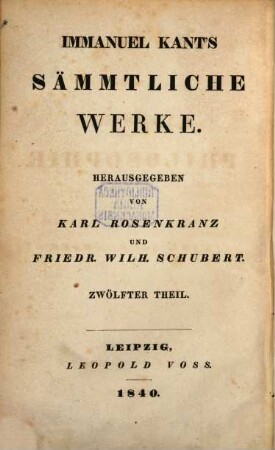 Geschichte der Kant'schen Philosophie