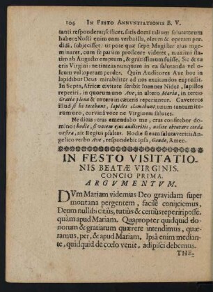 Concio Prima.